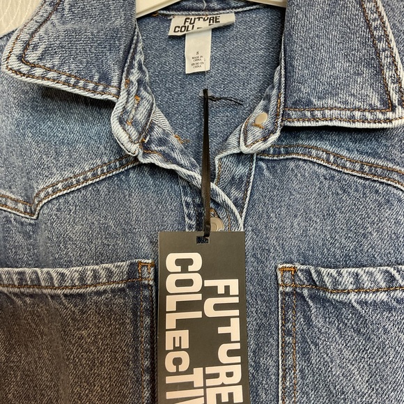 Future Collective womens denim dress NWT 8 - Picture 9 of 12